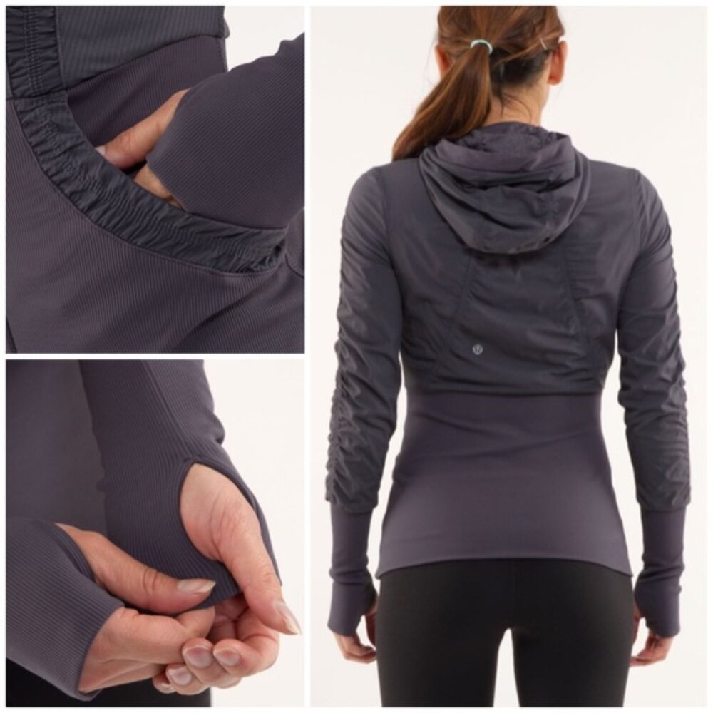 Lululemon Dance Studio Jacket Reversible Gray Size 6 Women's Pockets LIKE NEW